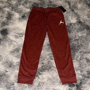 NWT-Jordan Kids Burgundy Joggers with White Emblem